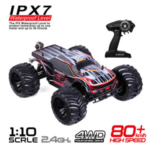 Brushless 1/10 Hobby RC car Electric Monster truck 80km/h (120A) with black